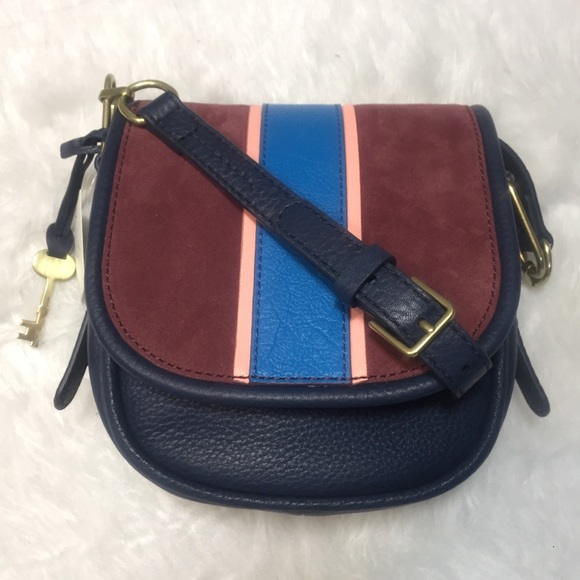 Fossil Rumi Crossbody leather bag Cabernet NWT - Picture 3 of 8